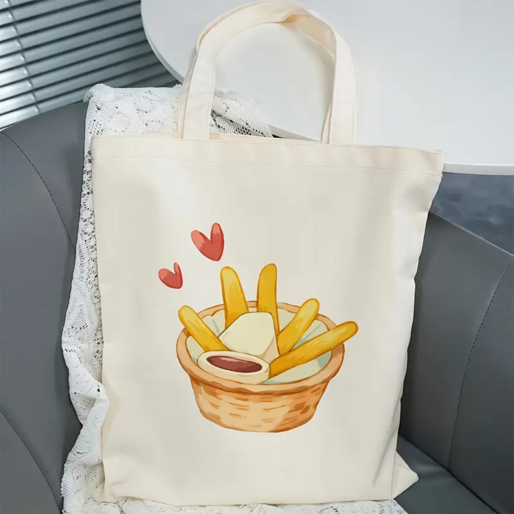 Food Grocery Snacks - Bolsa de lona com estampa de