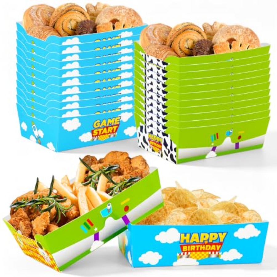 Food Snacks For Party - 24 Peças de Bandejas de Papel