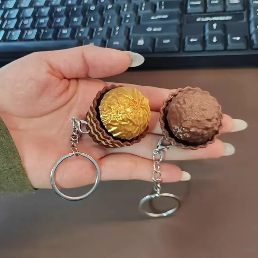 Food Grocery Snacks - Chaveiro de Teclado Dubai Chocolate, Botão