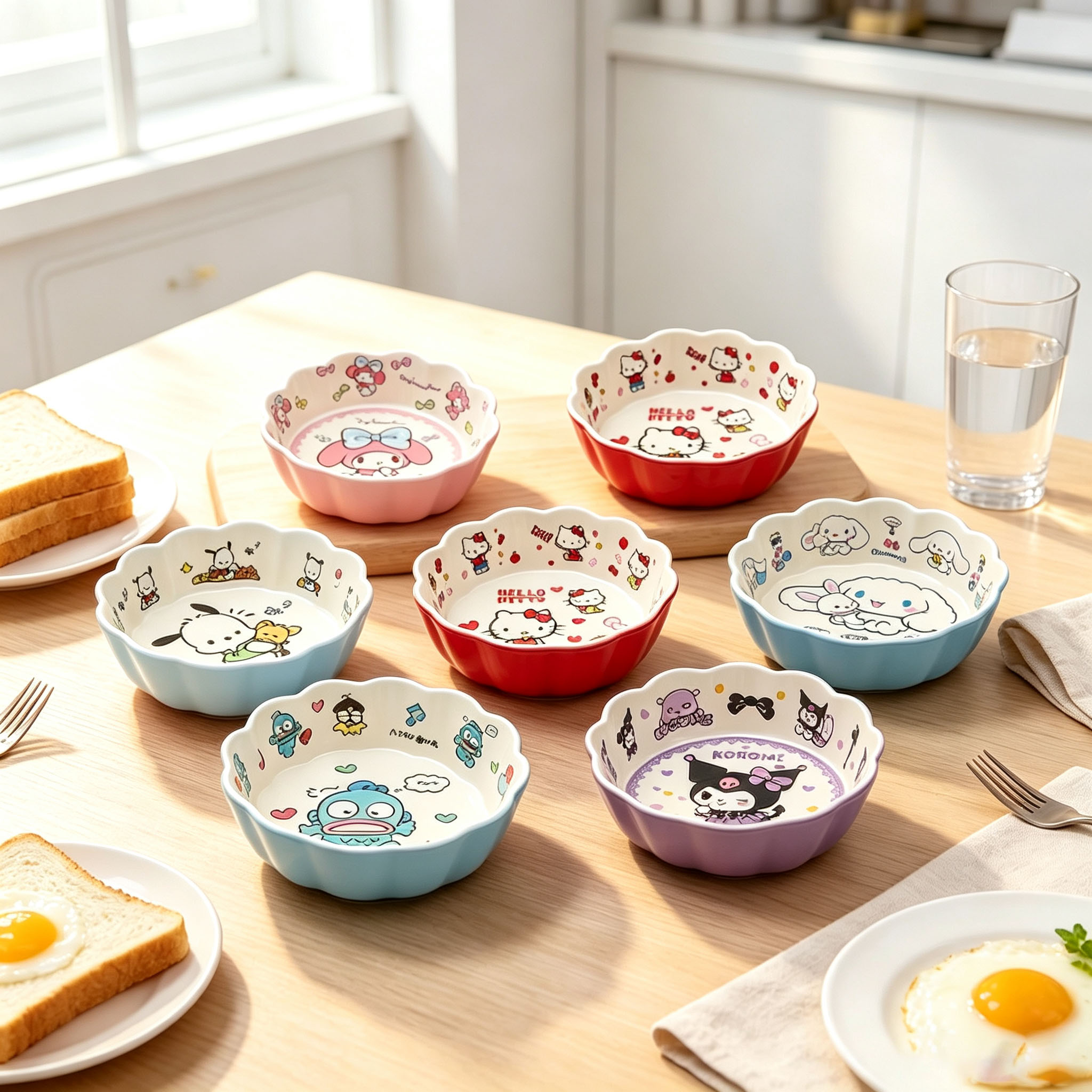 Food Grocery Snacks - Tigela de Renda Kawaii com Estampa