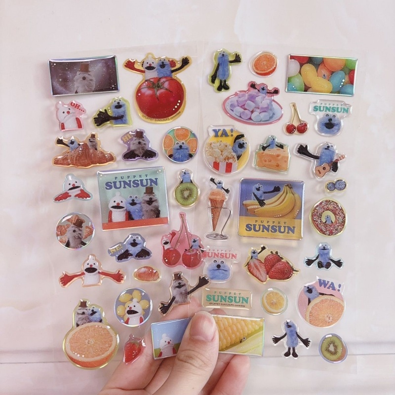 Food Grocery Snacks - Adesivo Transparente com Textura de Cristal