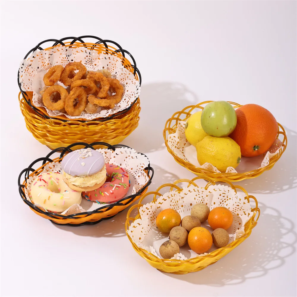Cesta tecida redonda para casa - Food Snacks Indian avaliação e preço