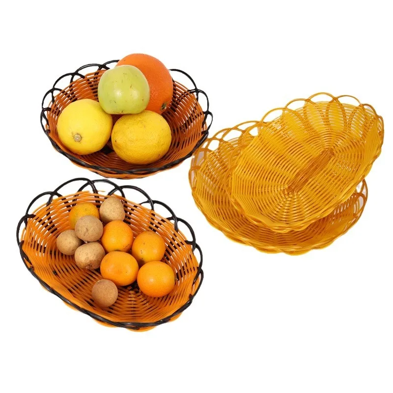Cesta tecida redonda para casa - Food Snacks Indian avaliação e preço