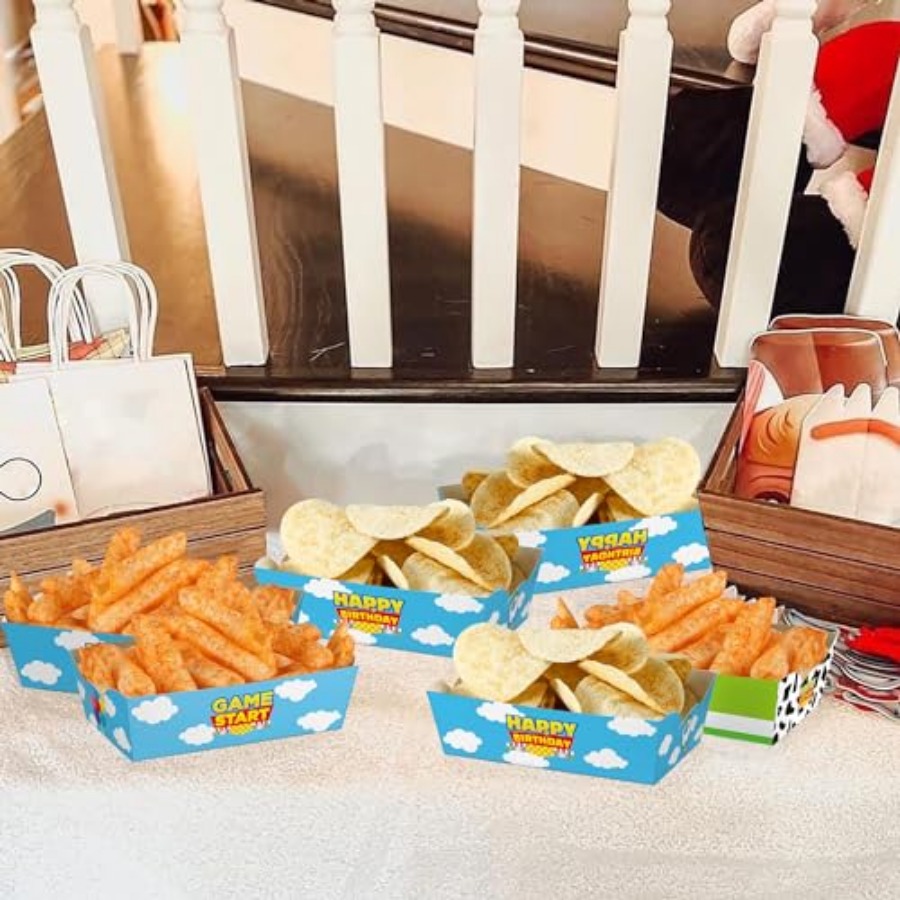 24 Peças de Bandejas de Papel  - Food Snacks For Party avaliação e preço